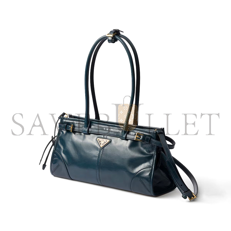 Pra*a bonnie medium leather handbag 1ba426 (32*15.5*12cm)